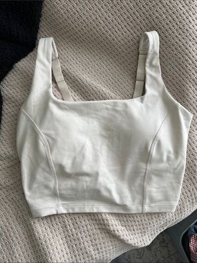 Aerie Offline Cropped Square Neck Tank Top - Soft White